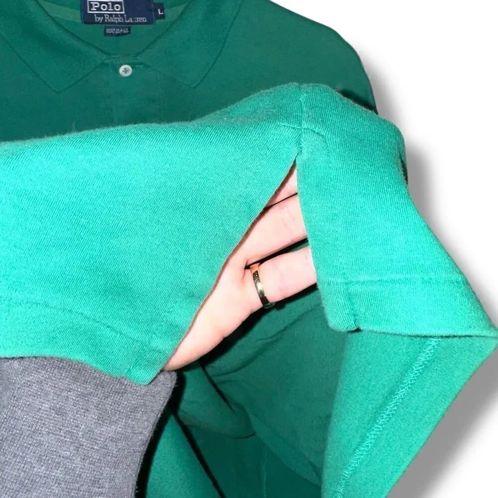 80s Polo Ralph Lauren Green Made in USA Polo Shirt Size L